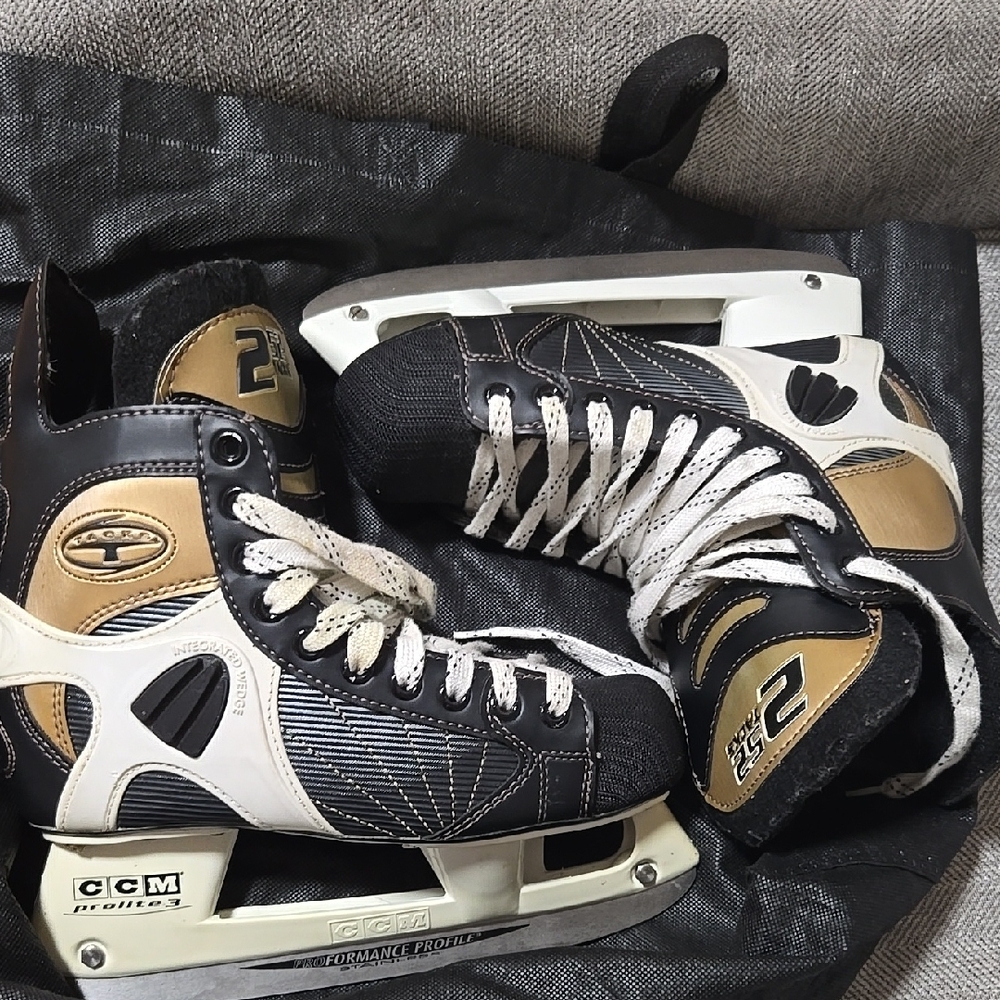 CCM Black and Gold Ice Hockey Skates